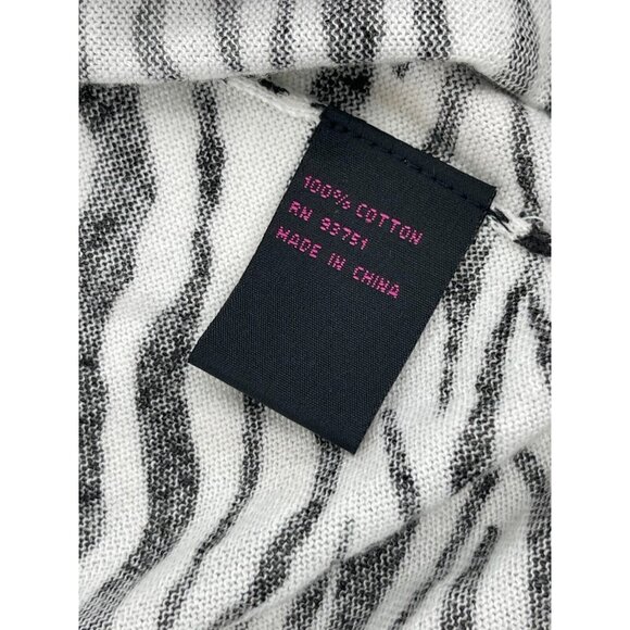 Colour Works Zebra Open Drape Front Long Sleeve Lightweight Cardigan Size L - Picture 6 of 10